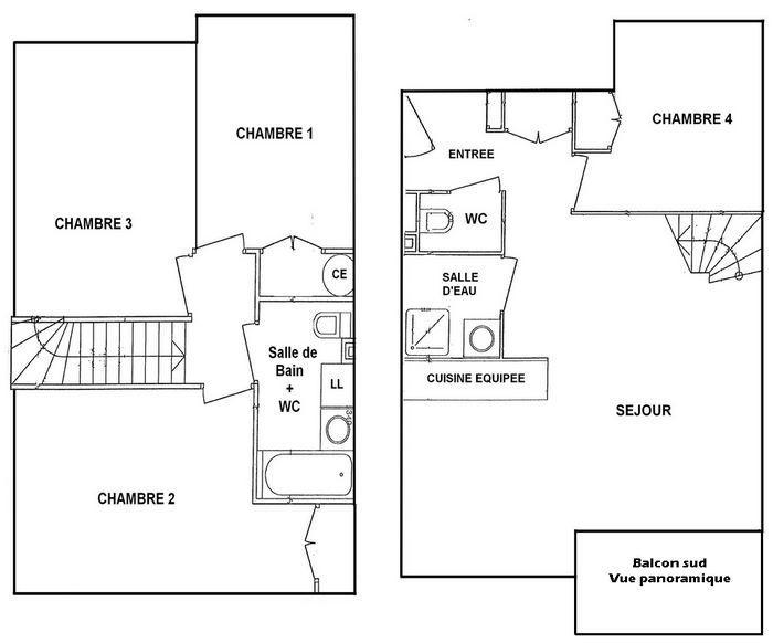 Location au ski Appartement 5 pièces mezzanine 10 personnes (15) - Les Alpages de Bisanne G - Les Saisies - Plan