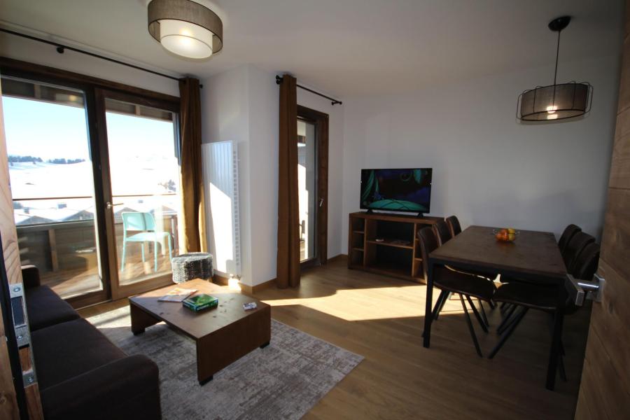 Ski verhuur Appartement 3 kamers 6 personen (F22) - Les Chalets des Cimes - Les Saisies - Woonkamer