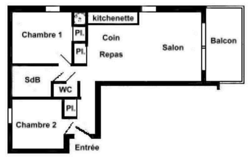 Rent in ski resort 3 room apartment 6 people (FERJ03) - Les Fermes du Beaufortain J - Les Saisies - Apartment
