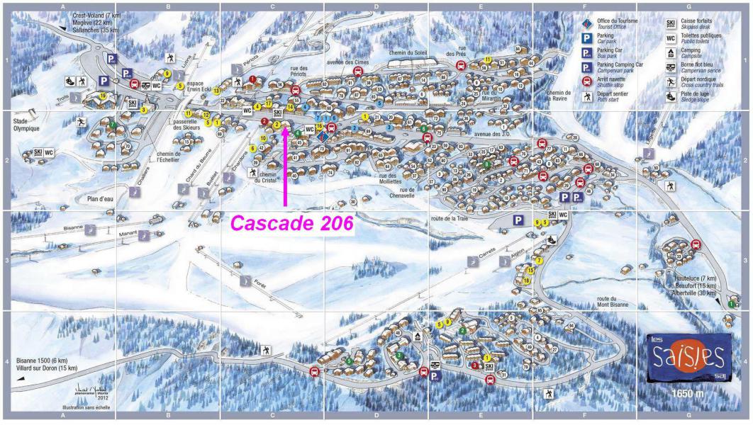 Ski verhuur Résidence Cascade - Les Saisies - Kaart