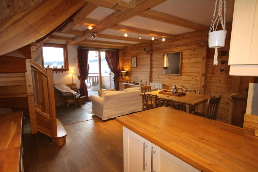 Ski verhuur Appartement 3 kamers 6 personen (CAS206) - Résidence Cascade - Les Saisies - Woonkamer