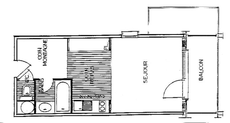 Skiverleih Studio Schlafnische 5 Personen (1112) - Résidence Grand Mont 1 - Les Saisies - Plan