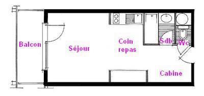 Alquiler al esquí Estudio -espacio montaña- para 4 personas (1114) - Résidence Grand Mont 1 - Les Saisies - Plano