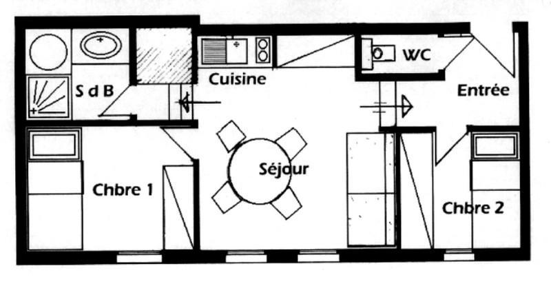 Wynajem na narty Apartament 2 pokojowy kabina 4 osób (CHAUDR) - Résidence Grand Mont 1 - Les Saisies - Apartament