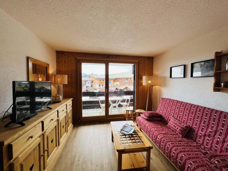 Ski verhuur Studio bergnis 4 personen (1102) - Résidence Grand Mont 1 - Les Saisies - Woonkamer