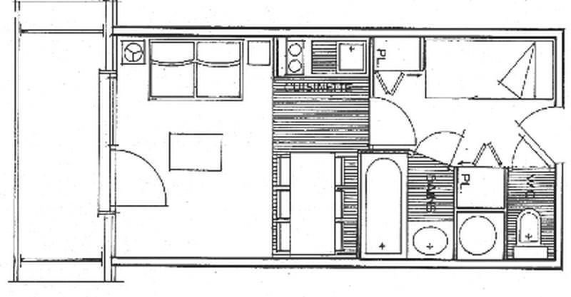 Rent in ski resort Studio sleeping corner 4 people (4416) - Résidence Grand Mont 4 - Les Saisies - Plan