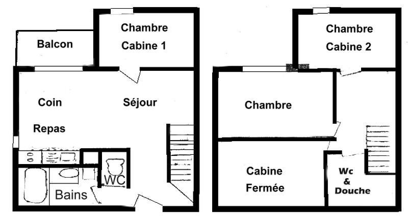 Rent in ski resort 4 room apartment cabin 8 people (19) - Résidence Isabella C - Les Saisies - Plan