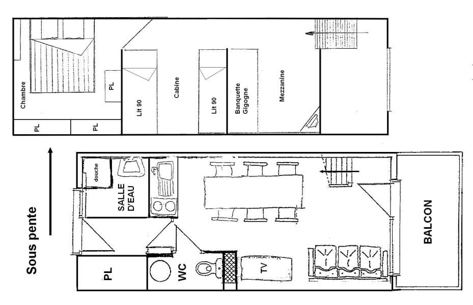 Alquiler al esquí Apartamento 3 piezas mezzanine para 6 personas (013) - Résidence Karina - Les Saisies - Apartamento