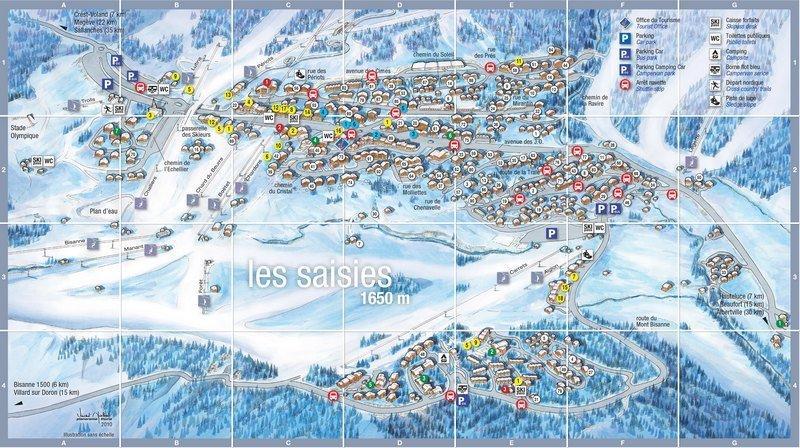 Ski verhuur Résidence la Forêt des Rennes 1 - Les Saisies - Kaart
