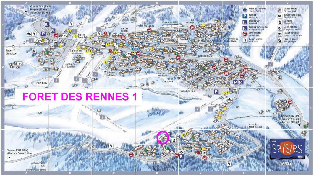 Soggiorno sugli sci Résidence la Forêt des Rennes 1 B - Les Saisies - Mappa