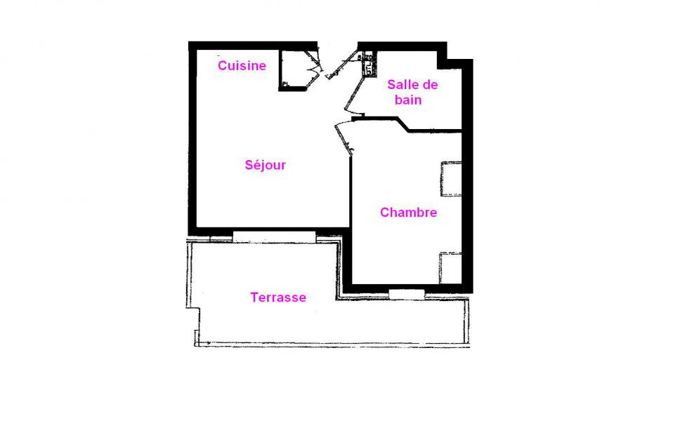 Skiverleih 2-Zimmer-Appartment für 4 Personen (01) - Résidence la Perle des Alpes B - Les Saisies - Plan
