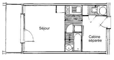 Rent in ski resort Studio sleeping corner 4 people (315) - Résidence le Grand Mont 3 - Les Saisies - Plan