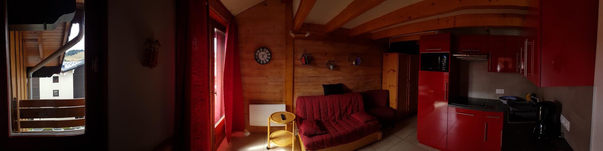 Location au ski Appartement 2 pièces mezzanine 6 personnes (024) - Résidence le Tavaillon - Les Saisies - Séjour