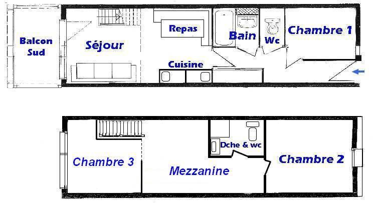 Wynajem na narty Apartament 4 pokojowy z antresolą 8 osób (321) - Résidence le Village 3 - Les Saisies - Apartament