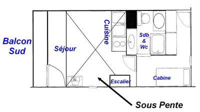Ski verhuur Appartement 1 kamers mezzanine 6 personen (425) - Résidence le Village 4 - Les Saisies - Appartementen