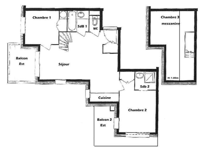 Rent in ski resort 3 room mezzanine apartment 8 people (D06) - Résidence le Village des Lapons D - Les Saisies - Apartment