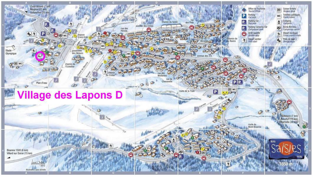 Ski verhuur Résidence le Village des Lapons D - Les Saisies - Kaart