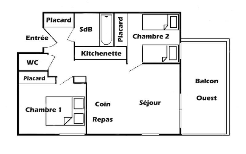 Rent in ski resort 3 room apartment 6 people (04) - Résidence le Village des Lapons F - Les Saisies - Apartment