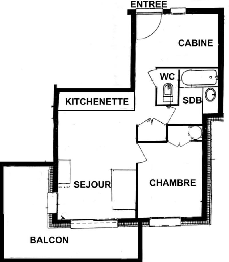 Location au ski Appartement 2 pièces cabine 6 personnes (09) - Résidence le Village des Lapons F - Les Saisies - Appartement