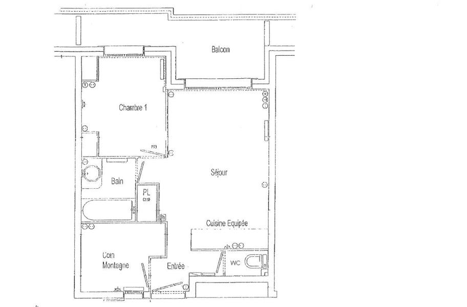 Alquiler al esquí Apartamento cabina 2 piezas para 6 personas (G13) - Résidence le Village des Lapons G - Les Saisies - Plano