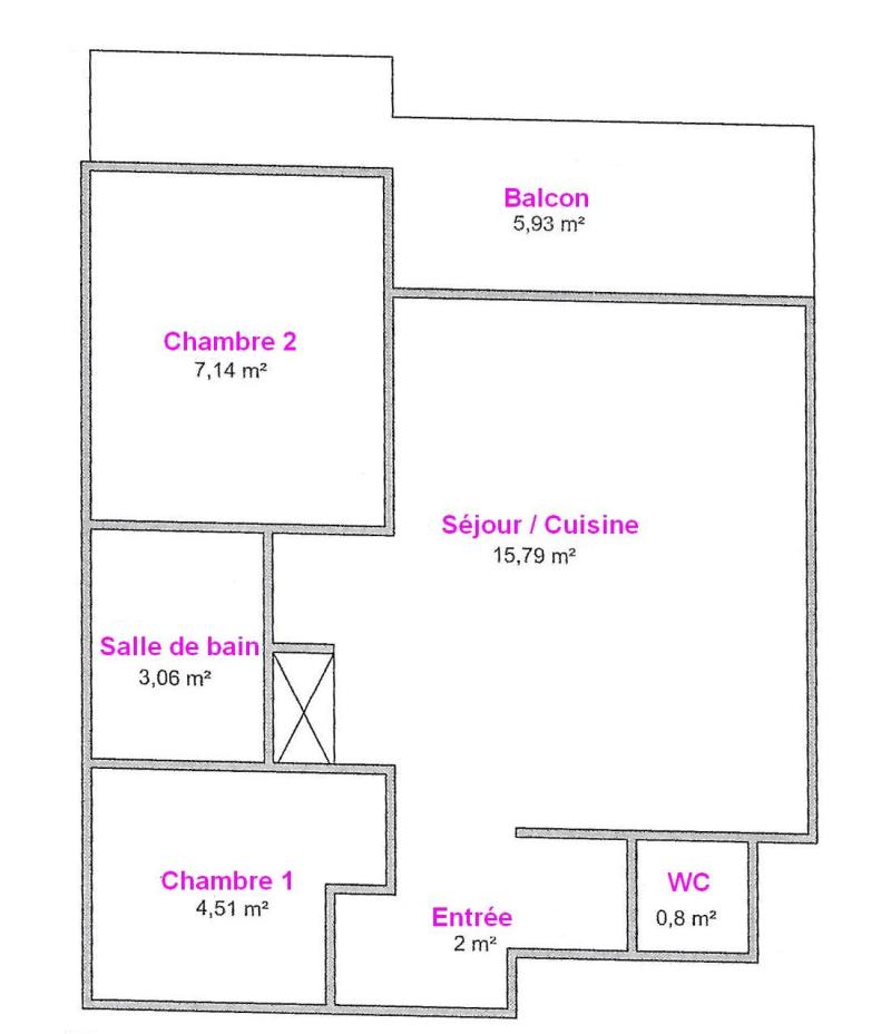 Wynajem na narty Apartament 3 pokojowy 6 osób (13) - Résidence le Village des Lapons H - Les Saisies