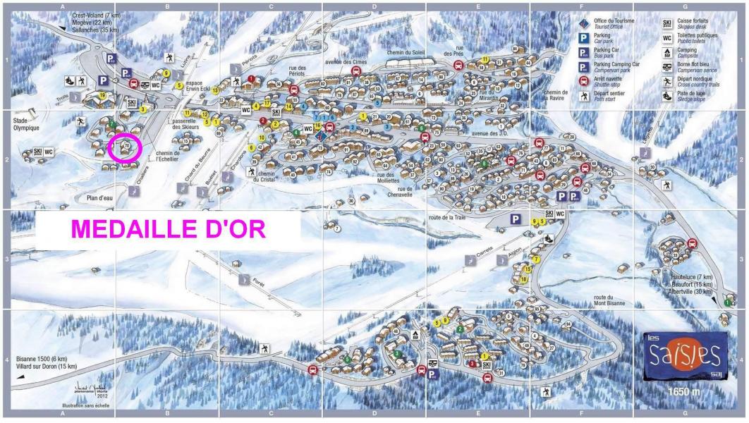 Ski verhuur Résidence les Médailles d'Or - Les Saisies - Kaart