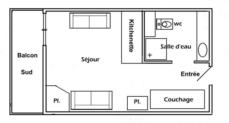 Ski verhuur Studio 3 personen (010) - Résidence Lezette 1 - Les Saisies - Appartementen