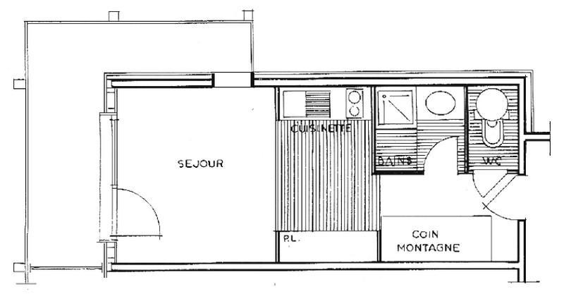 Skiverleih Studio Schlafnische 4 Personen (112) - Résidence Mont Blanc A - Les Saisies - Plan