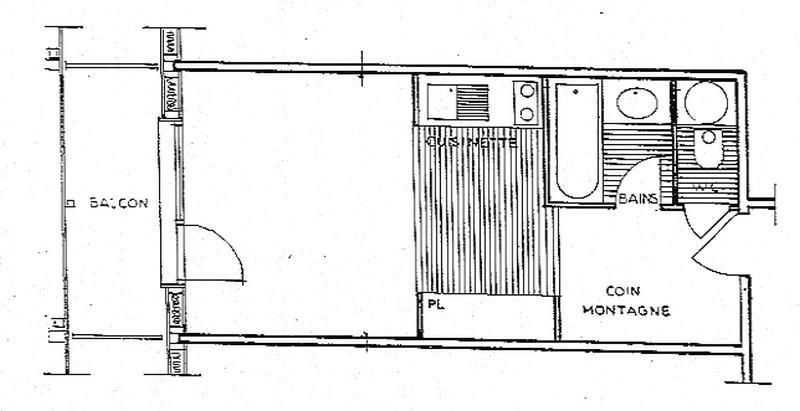 Location au ski Studio coin montagne 5 personnes (124) - Résidence Mont Blanc A - Les Saisies - Plan