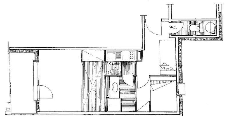 Rent in ski resort 2 room apartment 6 people (122) - Résidence Mont Blanc A - Les Saisies - Plan