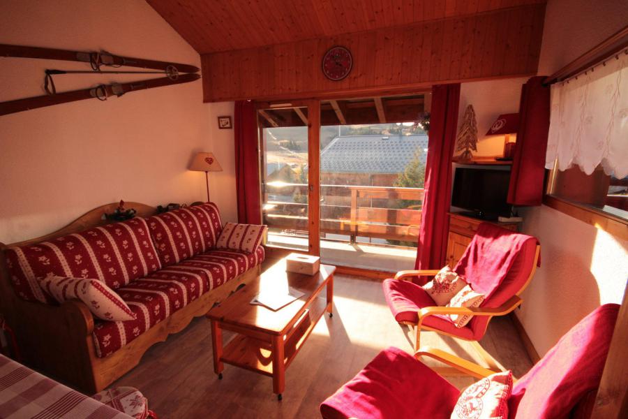 Ski verhuur Appartement 2 kamers mezzanine 6 personen (155) - Résidence Mont Blanc A - Les Saisies - Woonkamer