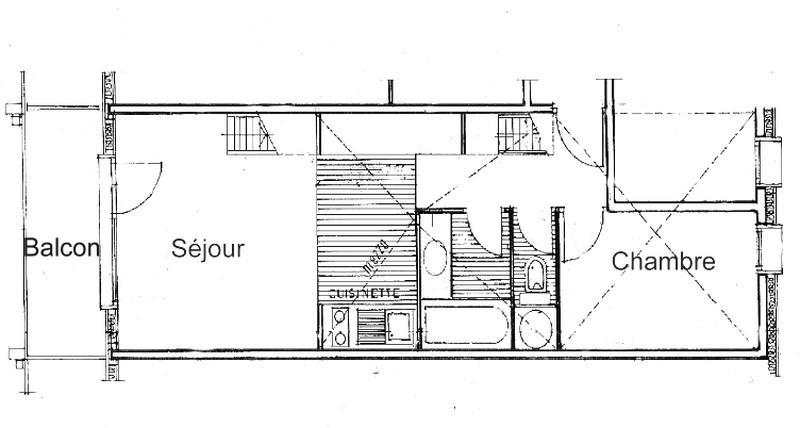 Alquiler al esquí Apartamento 2 piezas mezzanine para 6 personas (221) - Résidence Mont Blanc B - Les Saisies - Plano