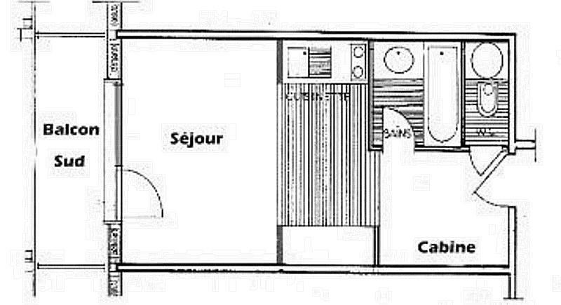 Skiverleih Studio Schlafnische 5 Personen (314) - Résidence Mont Blanc C - Les Saisies - Plan