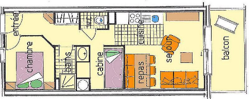 Skiverleih 2-Zimmer-Holzhütte für 6 Personen (007) - Résidence Mouanda - Les Saisies - Appartement