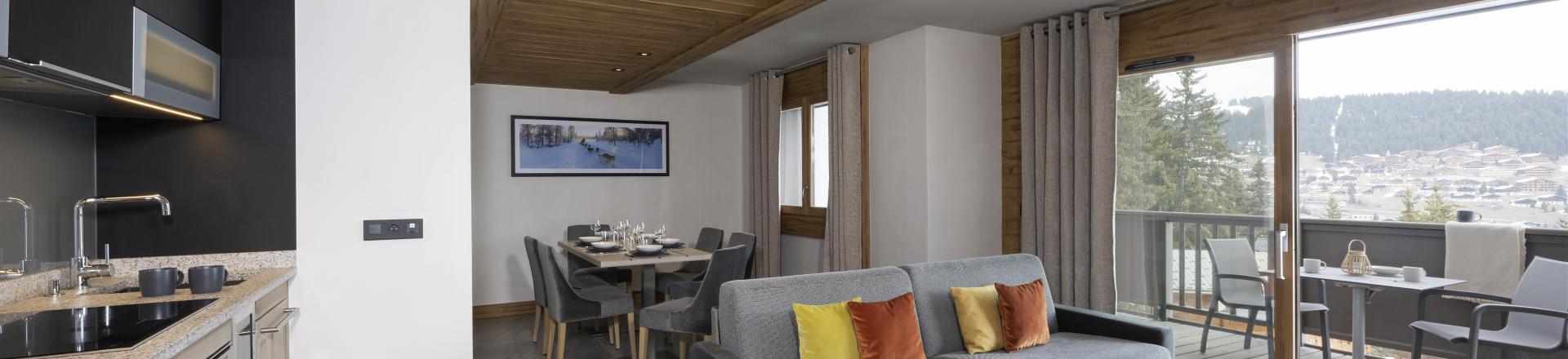 Rent in ski resort 3 room apartment 6 people (Prestige) - Résidence Amaya - Les Saisies - Living room