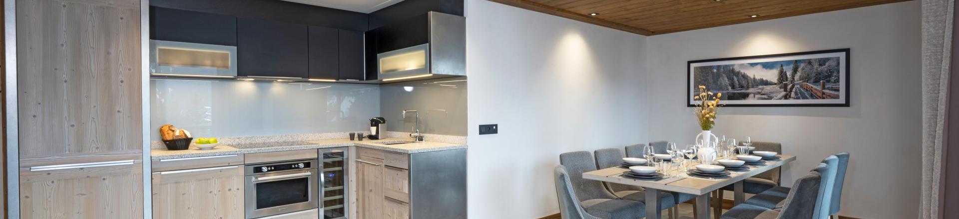 Rent in ski resort 5 room duplex apartment 10 people - Résidence Amaya - Les Saisies - Dining area