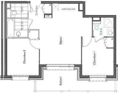 Skiverleih 3-Zimmer-Appartment für 6 Personen (C08) - AKASHA C - Les Saisies