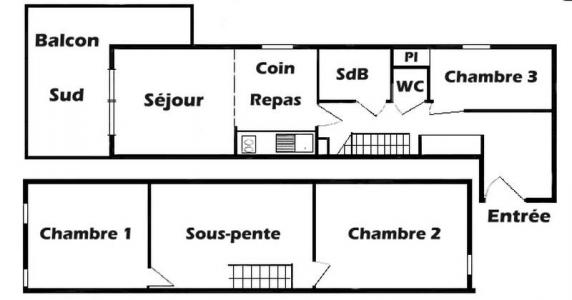 Rent in ski resort 4 room apartment 9 people (111) - Chalet Cristal 1 - Les Saisies - Apartment