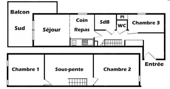 Аренда на лыжном курорте Апартаменты 4 комнат 9 чел. (111) - Chalet Cristal 1 - Les Saisies - план