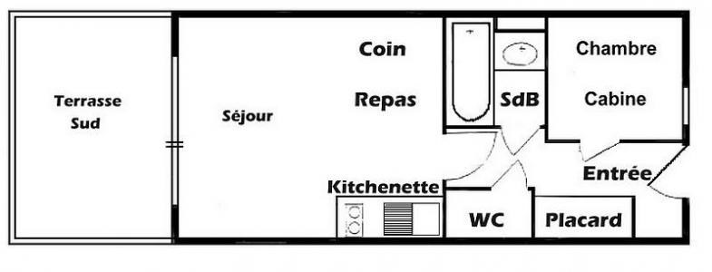 Location au ski Studio cabine 4 personnes (303) - Chalet Cristal 3 - Les Saisies - Plan