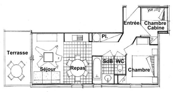 Skiverleih 3-Zimmer-Appartment für 6 Personen (405) - Chalet Cristal 4 - Les Saisies - Plan