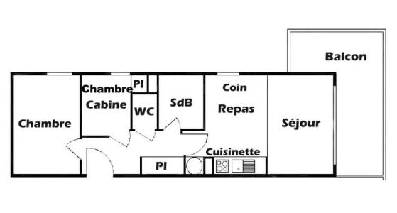 Rent in ski resort 2 room apartment cabin 6 people (609) - Chalet Cristal 6 - Les Saisies - Apartment