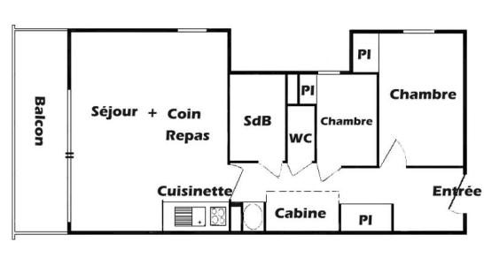Skiverleih 3-Zimmer-Appartment für 6 Personen (610) - Chalet Cristal 6 - Les Saisies - Appartement
