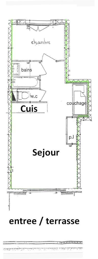 Wynajem na narty Apartament 2 pokojowy kabina 6 osób (EPIL03) - EPILOBE - Les Saisies - Plan