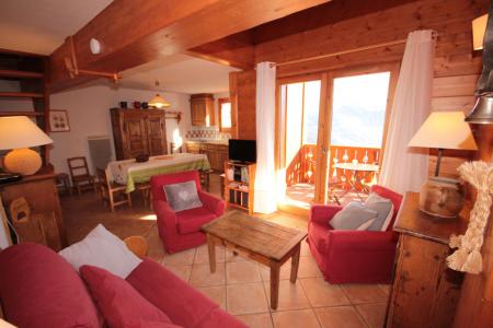 Ski verhuur Appartement 4 kamers mezzanine 8 personen (FERJ07) - Les Fermes du Beaufortain J - Les Saisies - Woonkamer