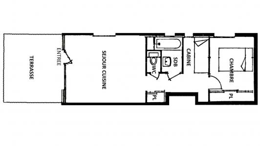 Wynajem na narty Apartament 2 pokojowy 5 osób (01) - Résidence Bellevue - Les Saisies - Plan