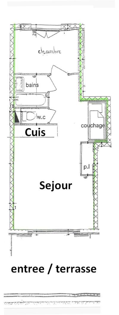 Rent in ski resort 2 room apartment cabin 6 people (EPIL03) - Résidence Epilobe - Les Saisies - Plan