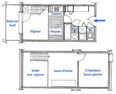 Ski verhuur Appartement 2 kamers mezzanine 6 personen (4421) - Résidence Grand Mont 4 - Les Saisies - Appartementen