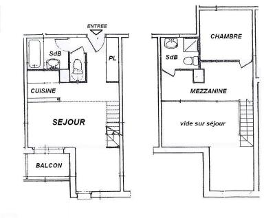 Rent in ski resort 3 room duplex apartment 6 people (23) - Résidence Isabella C - Les Saisies - Plan