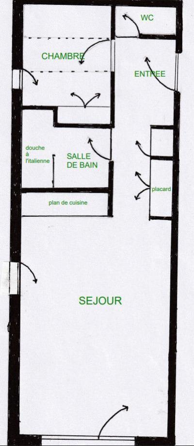 Location au ski Appartement 2 pièces 4 personnes (004) - Résidence le Bouquetin - Les Saisies - Plan